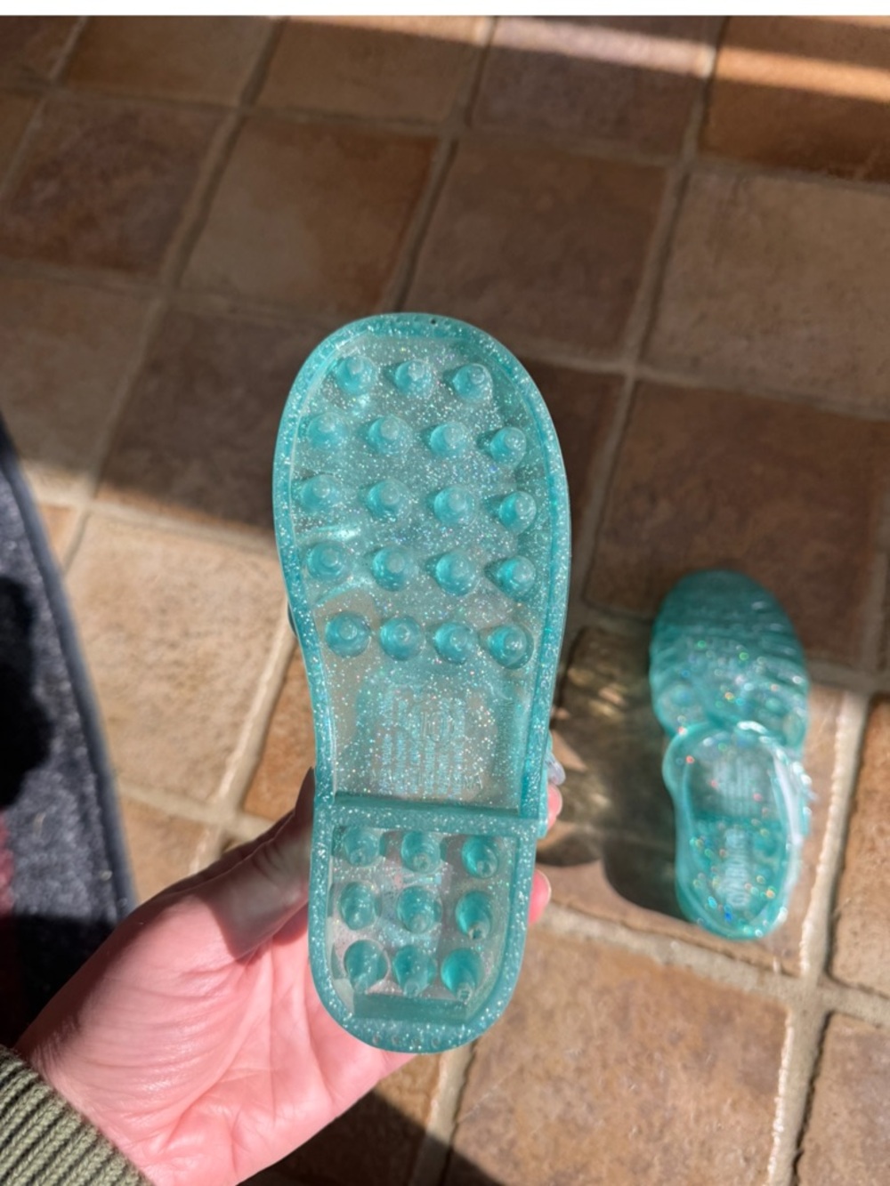 Gymboree Kids Glitter Jelly Sandals - blue Size 10 Toddler - Picture 4 of 5